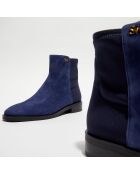 Bottines en Velours de Cuir Kye City bleues