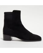 Bottines en Velours de Cuir City Block noires - Talon 4.5 cm