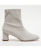 Bottines en Velours de Cuir Niki grises - Talon 6 cm