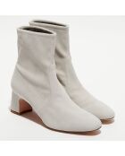 Bottines en Velours de Cuir Niki grises - Talon 6 cm