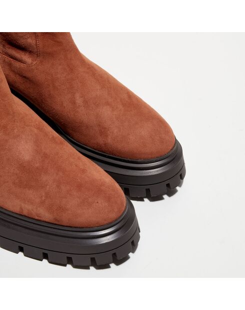 Cuissardes en Velours de Cuir Bedford cappucino/crème
