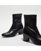 Bottines en Cuir Siggy noires - Talon 6 cm