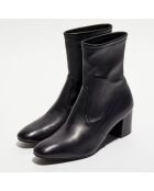 Bottines en Cuir Siggy noires - Talon 6 cm