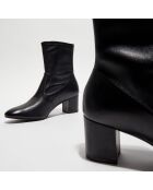 Bottines en Cuir Siggy noires - Talon 6 cm