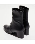 Bottines en Cuir Siggy noires - Talon 6 cm