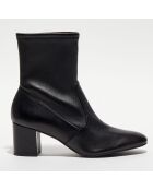 Bottines en Cuir Siggy noires - Talon 6 cm