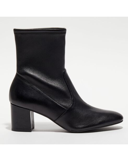 Bottines en Cuir Siggy noires - Talon 6 cm