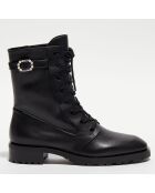 Boots en Cuir Dazzle noires