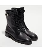 Boots en Cuir Dazzle noires