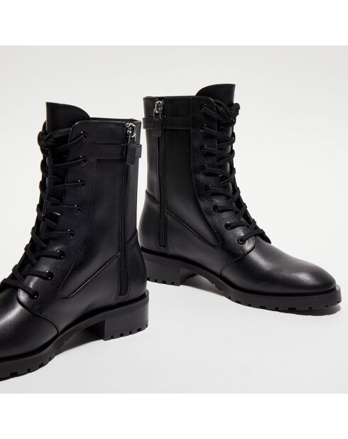Boots en Cuir Dazzle noires