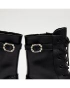 Boots en Cuir Dazzle noires