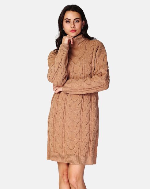 Robe Tréssée camel foncé