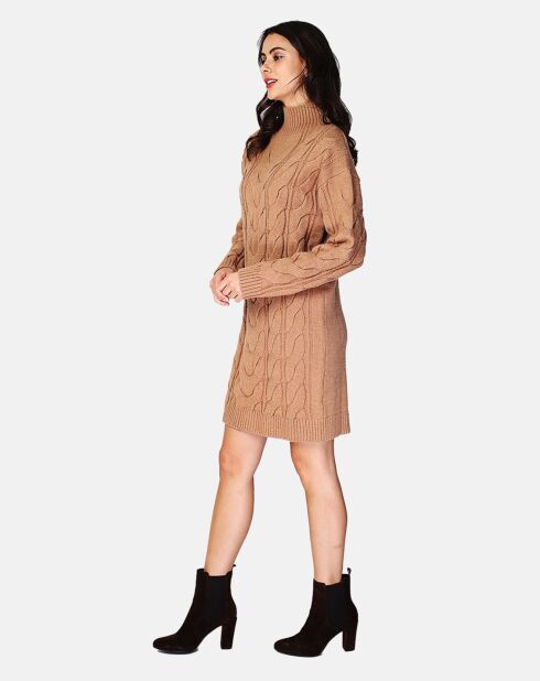 Robe Tréssée camel foncé