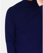 Pull Col Roulé en Cachemire mélangé Pierre bleu nuit