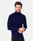 Pull Col Roulé en Cachemire mélangé Pierre bleu nuit