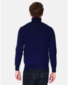 Pull Col Roulé en Cachemire mélangé Pierre bleu nuit