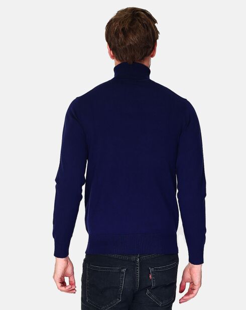 Pull Col Roulé en Cachemire mélangé Pierre bleu nuit