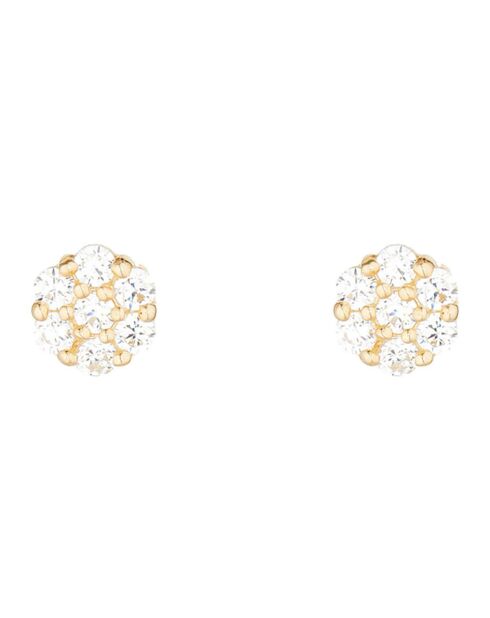 Boucles d'oreilles Puces Poussière d'étoile Zircon or jaune