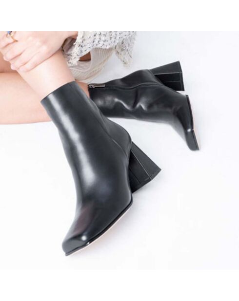 Bottines en Cuir Cody noires - Talon 7 cm