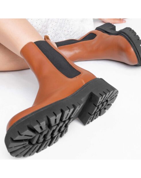 Bottines en Cuir Crimson marron