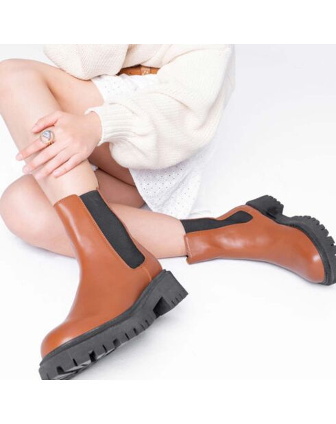 Bottines en Cuir Crimson marron