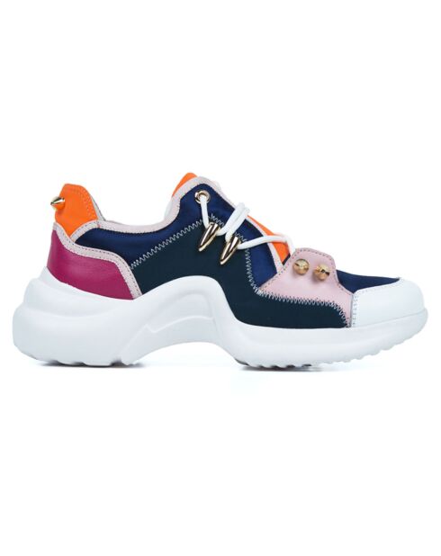 Baskets en Cuir Finn multicolores