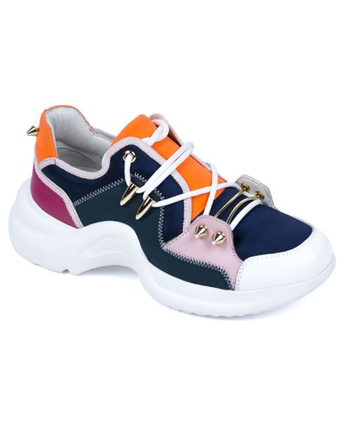 Baskets en Cuir Finn multicolores