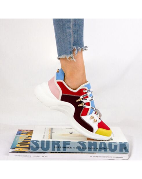 Baskets en Cuir Finn multicolores