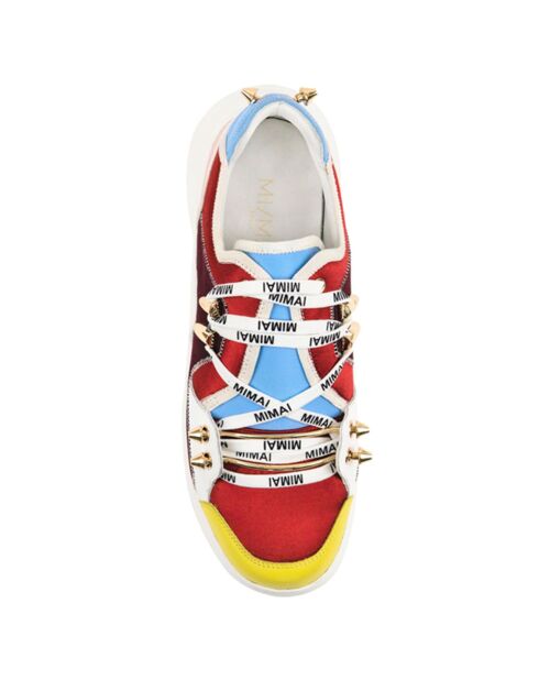 Baskets en Cuir Finn multicolores