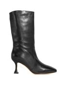 Bottes en Cuir Gigi noires - Talon 7 cm