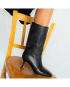 Bottes en Cuir Gigi noires - Talon 7 cm