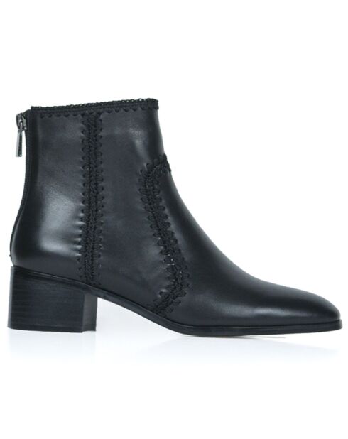 Bottines en Cuir Gordon noires - Talon 5 cm