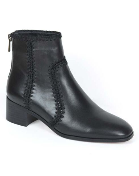 Bottines en Cuir Gordon noires - Talon 5 cm