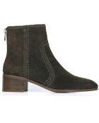 Bottines en Cuir Gordon kaki -  Talon 5 cm