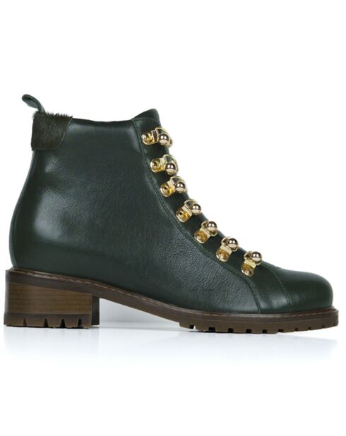 Bottines en Cuir Jane vertes