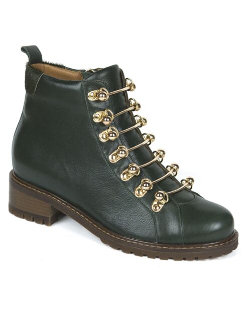 Bottines en Cuir Jane vertes