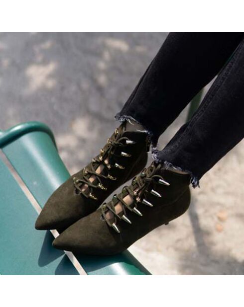 Bottines en Cuir Jazz kaki