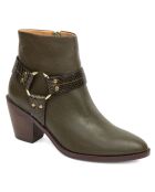 Bottines en Cuir Jodie kaki - Talon 6.5 cm