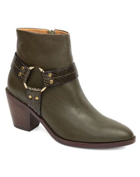 Bottines en Cuir Jodie kaki - Talon 6.5 cm