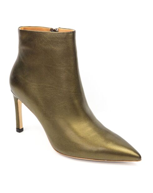 Bottines en Cuir Noura bronze - Talon 8 cm