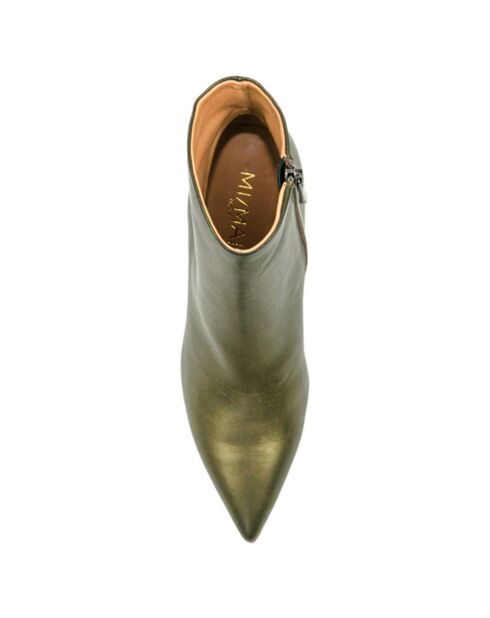 Bottines en Cuir Noura bronze - Talon 8 cm