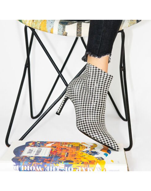 Bottines en Cuir Noura vichy - Talon 8 cm