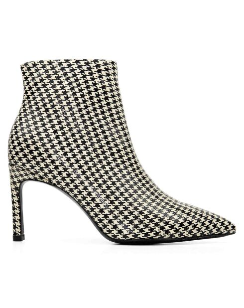 Bottines en Cuir Noura vichy - Talon 8 cm
