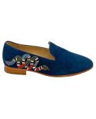Pantofole Otis in pelle blu