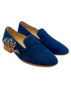 Pantofole Otis in pelle blu