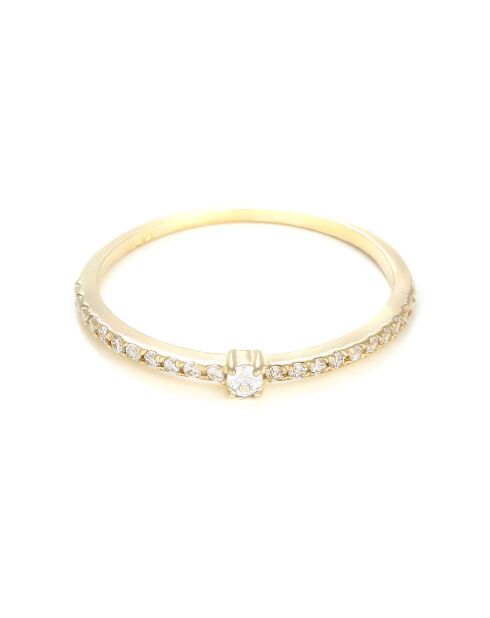 Geelgouden ring met wilgenzirkonium