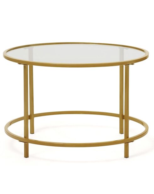 Table basse ronde siena  dorée - 70x70x45.5 cm