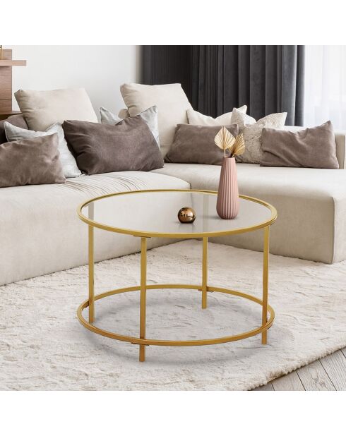 Table basse ronde siena  dorée - 70x70x45.5 cm