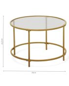 Table basse ronde siena  dorée - 70x70x45.5 cm