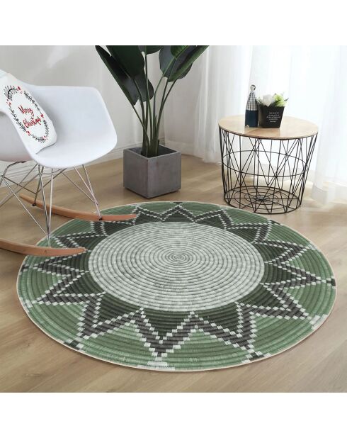 Tapis ethnique  crème/vert